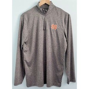 Notre Dame ND Fighting Irish Mens Medium Gray Performance 1/4 Zip Pullover Shirt